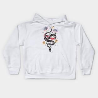 Snake floral pattern Kids Hoodie